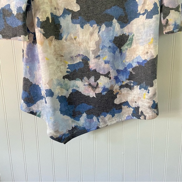 Soft Surroundings Summer Sweater XS S 3/4 Sleeve Floral Watercolor Asymmetric - Picture 7 of 11